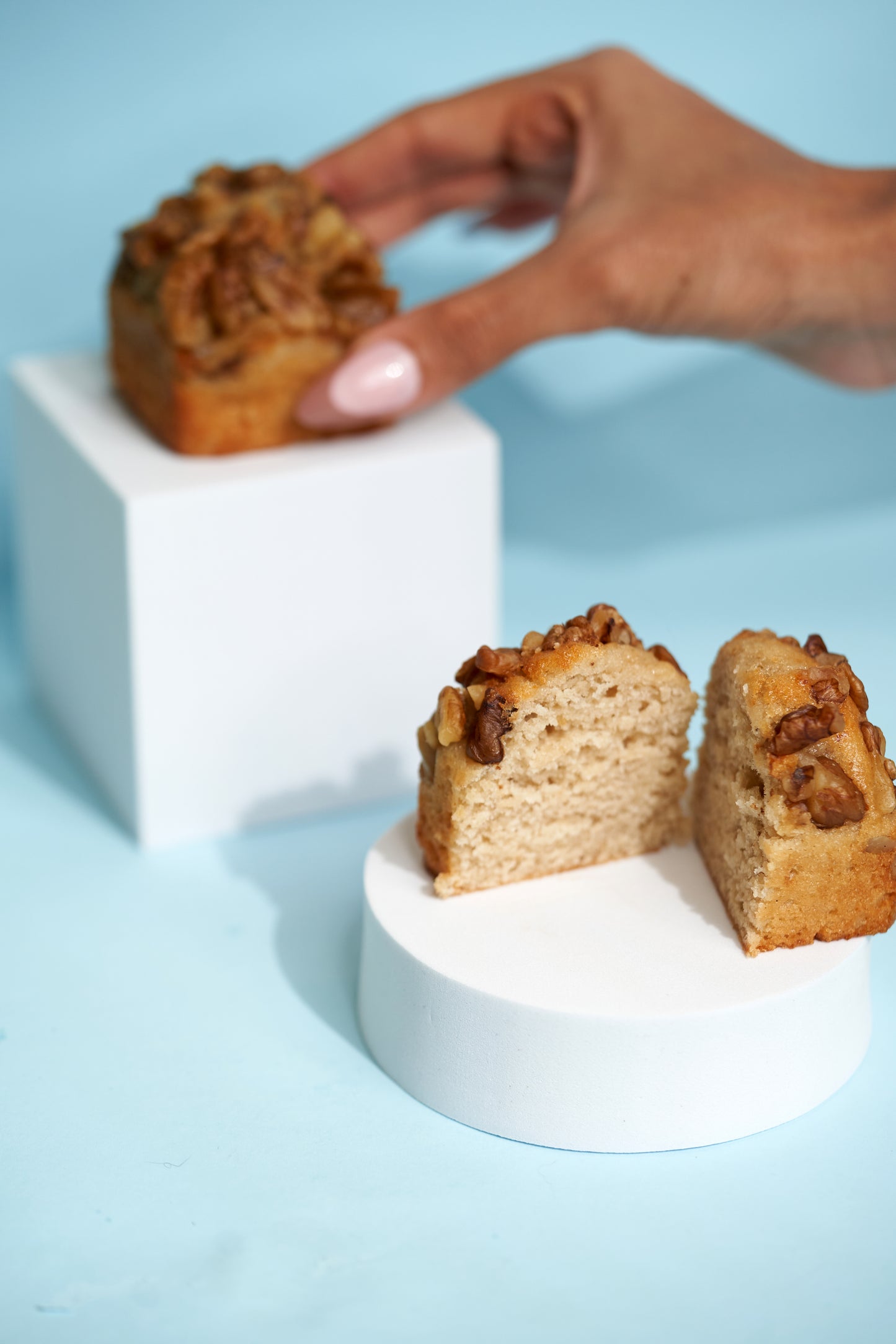 Banana Walnut Tea Cake - no added sugar & gluten free - eggless